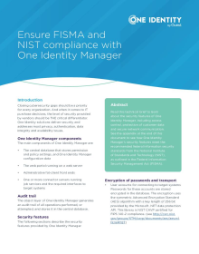 Ensure FISMA and NIST compliance with One Identity Manager 