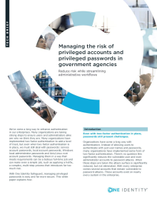Managing the risk of privileged accounts and privileged passwords in government agencies