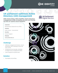UK Parliament optimizes Active Directory (AD) management